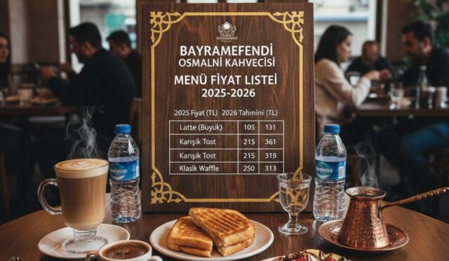 Bayramefendi Osmanlı Kahvecisi menü fiyat listesi