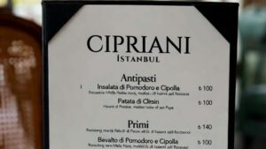 Cipriani İstanbul Menü fiyat listesi