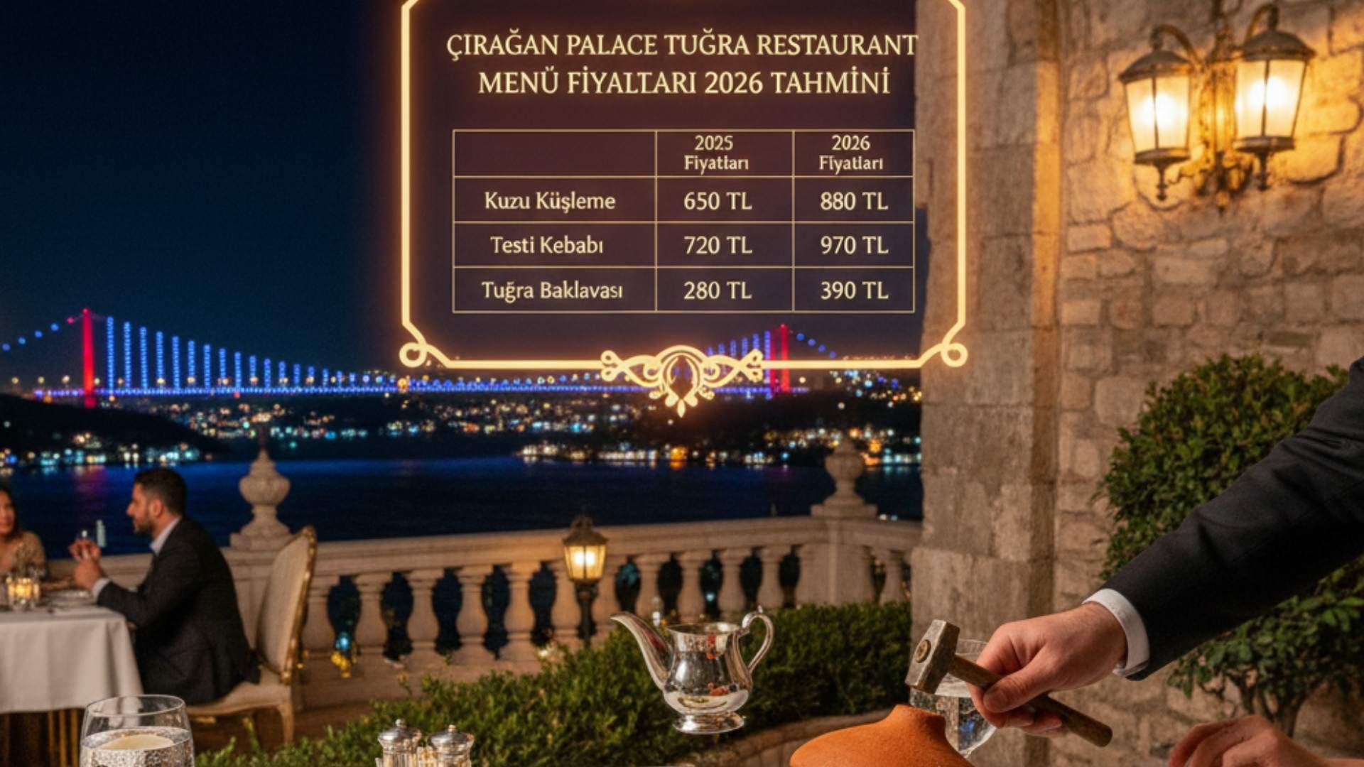 Çırağan Palace Kempinski Menü fiyat listesi