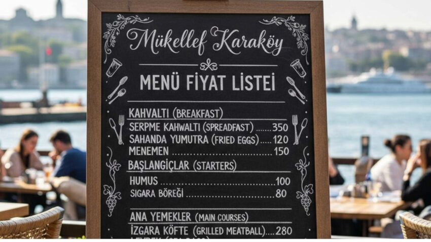 Mükellef Karaköy Menü Fiyat Listesi