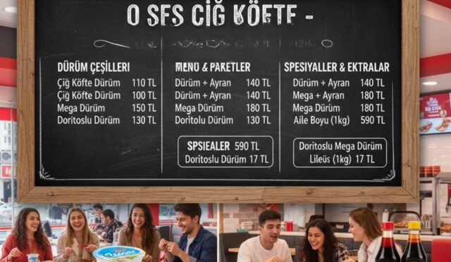 O Ses Çiğ Köfte Menü fiyat listesi