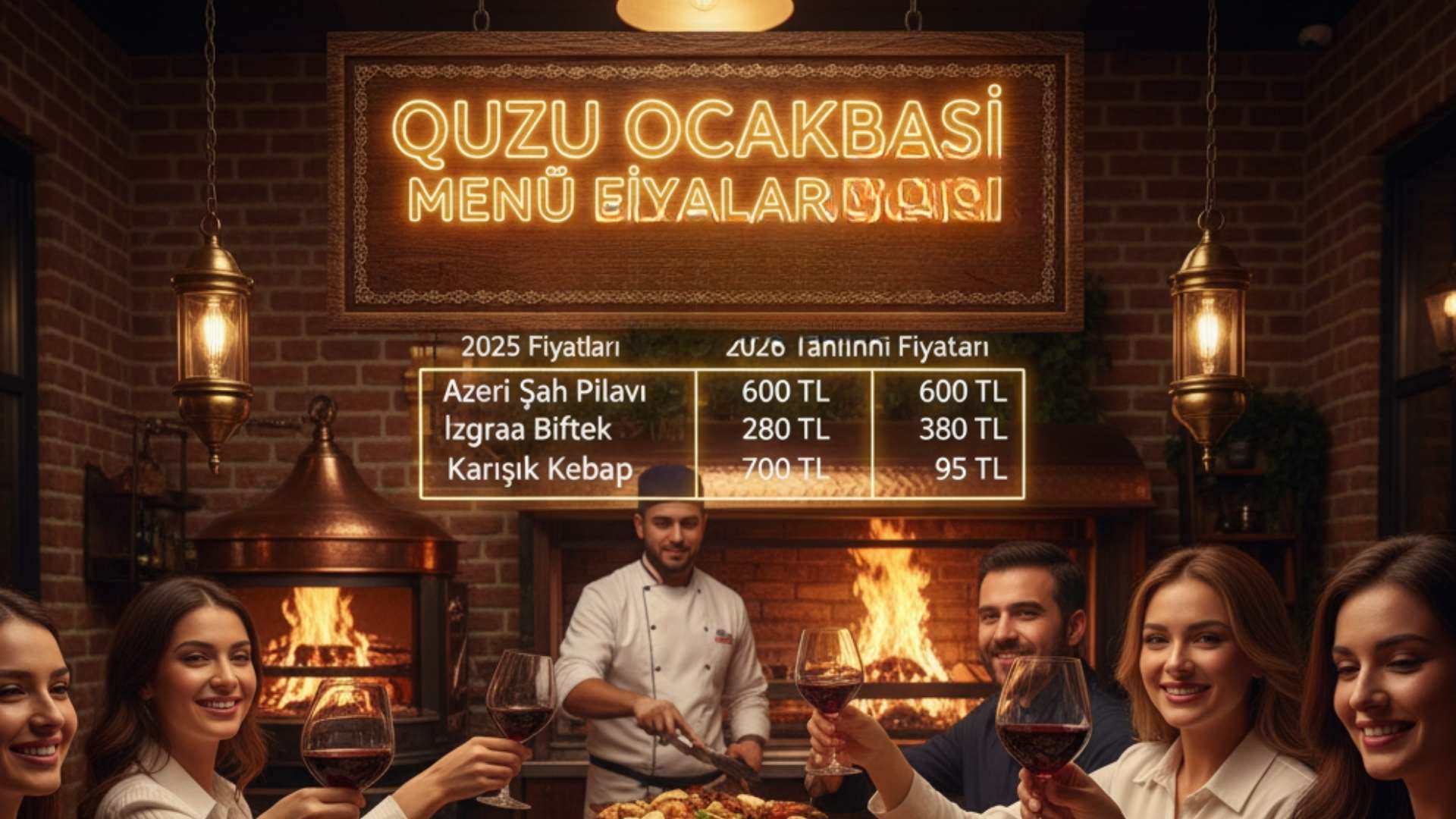 Quzu Ocakbaşı Menü fiyat listesi