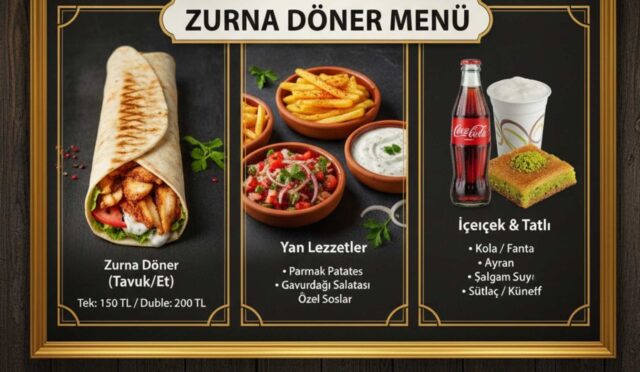 Zurna Döner Menü fiyat listesi