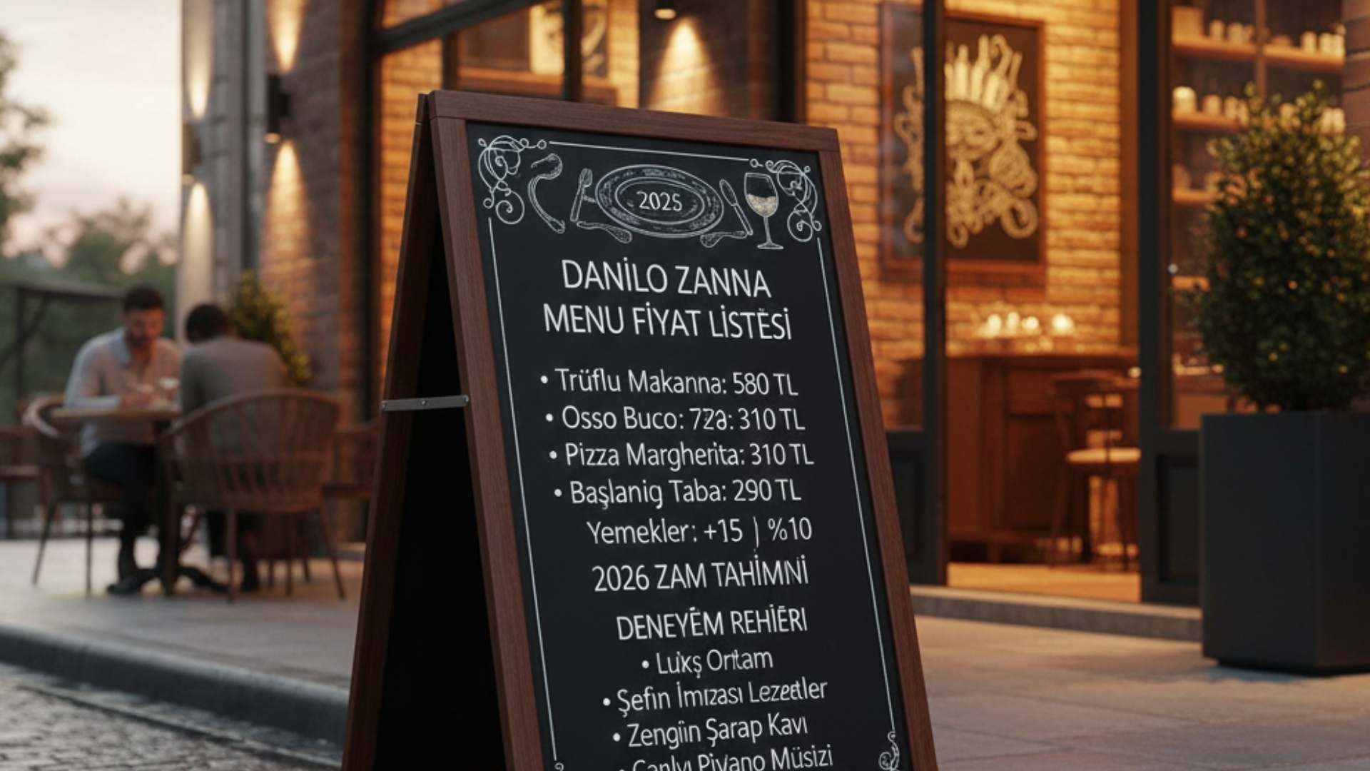 Danilo Zanna Restaurant menü fiyat listesi