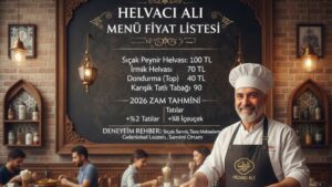 Helvacı Ali menü fiyat listesi