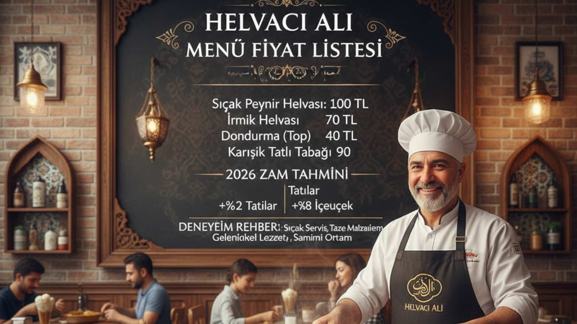 Helvacı Ali menü fiyat listesi