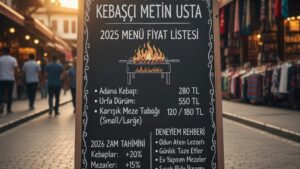 Kebapçı Metin Usta menü fiyat listesi