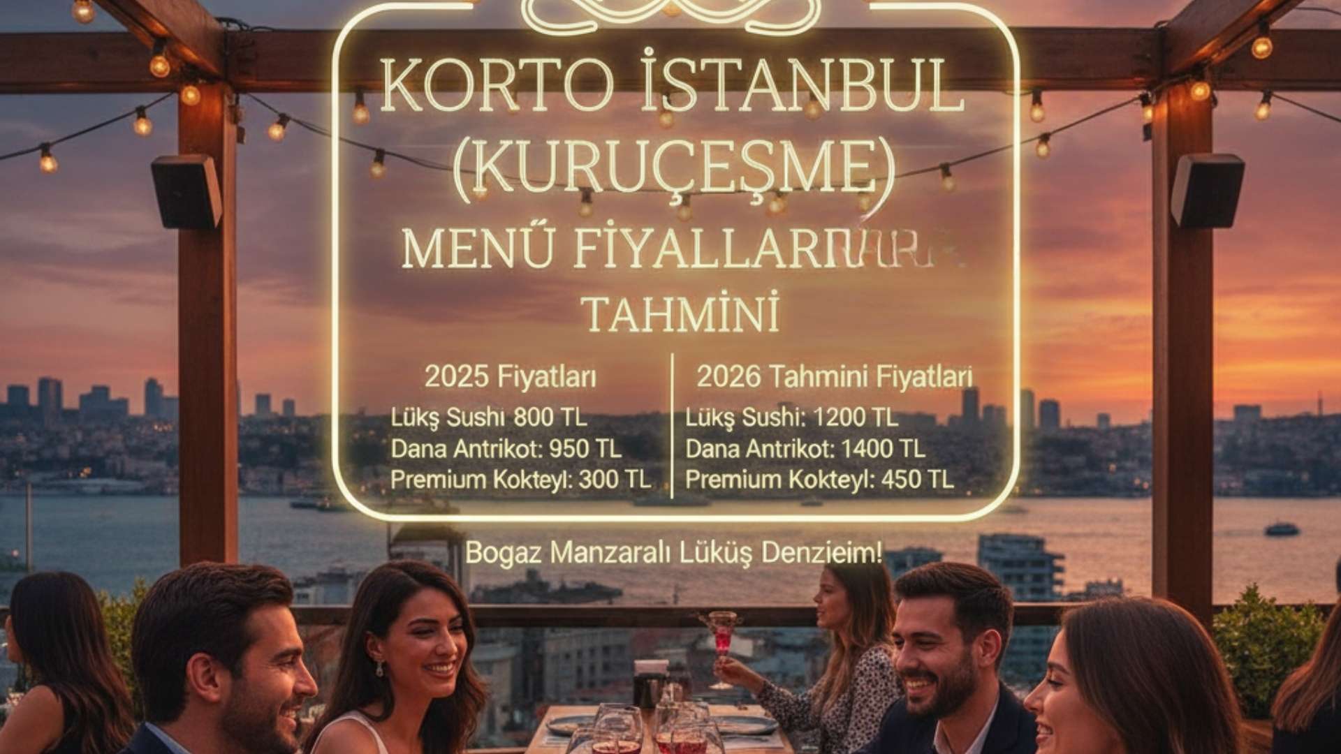 Korto İstanbul menü fiyat listesi