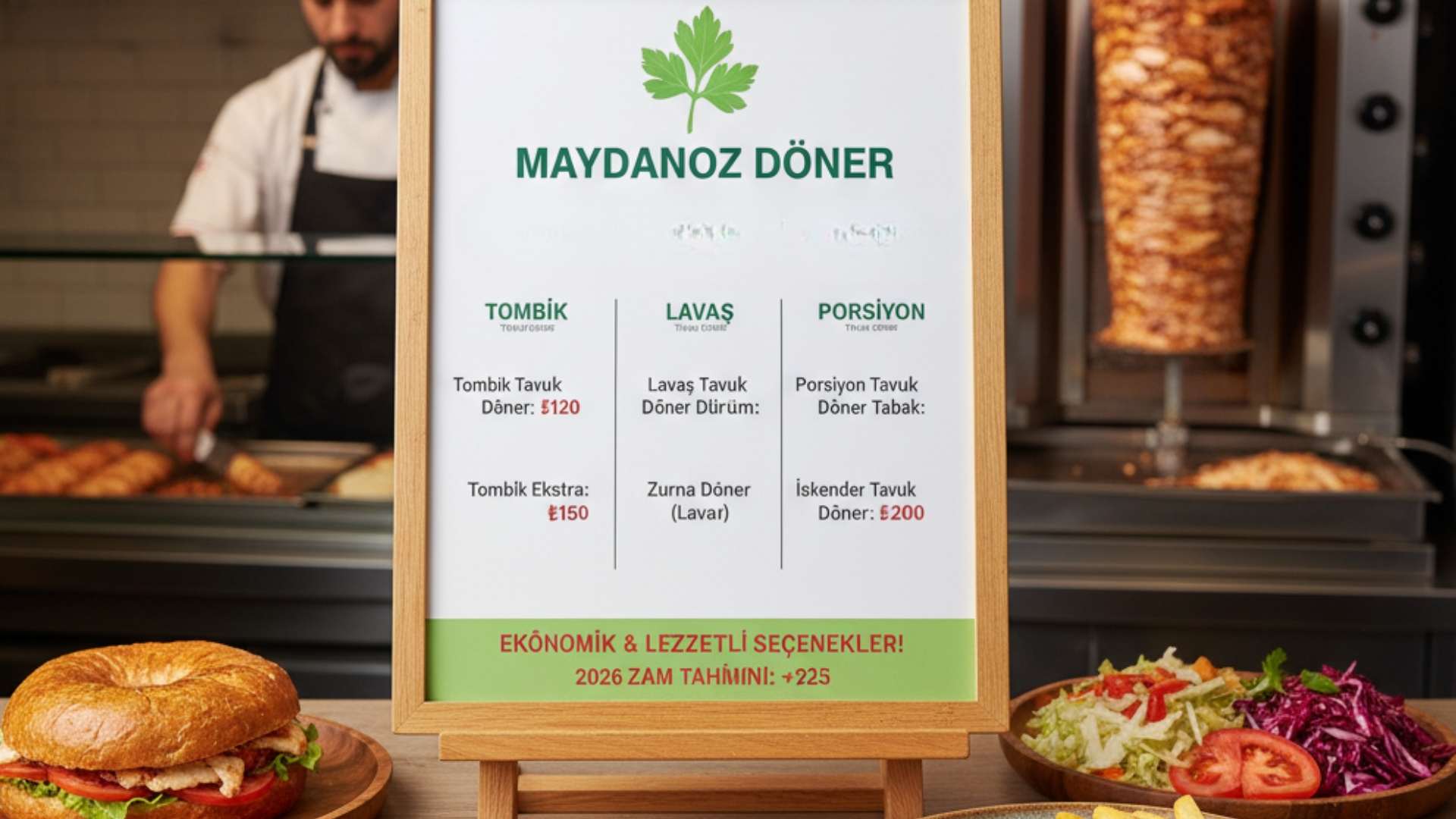 Maydanoz Döner menü fiyat listesi
