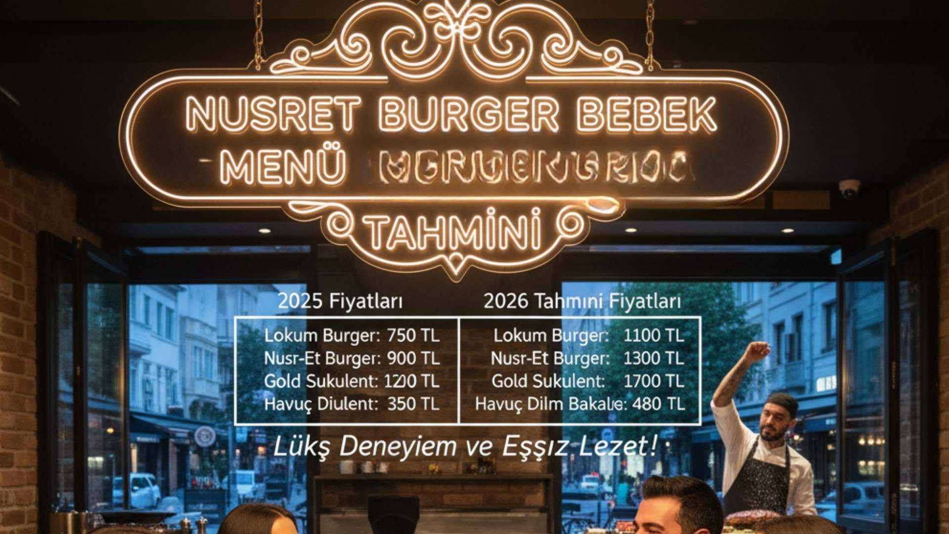 Nusret Burger Bebek menü fiyat listesi