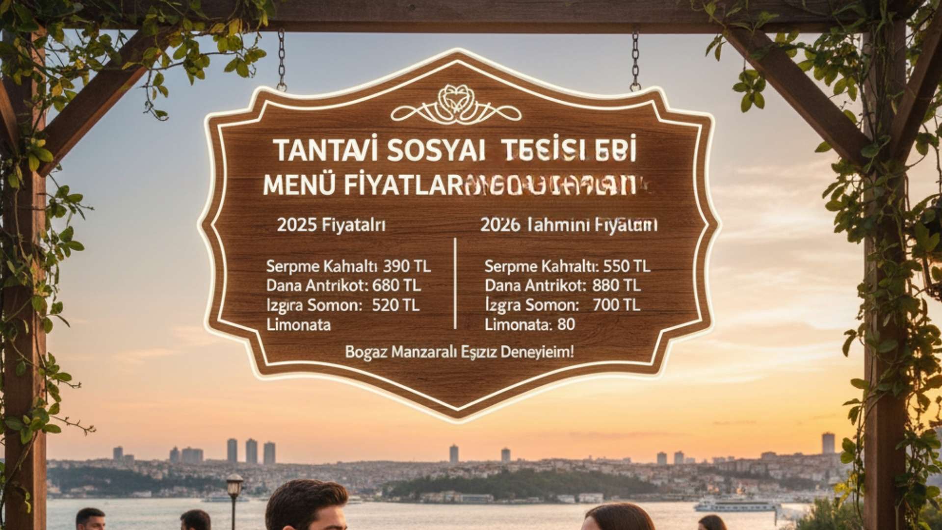 Tantavi Sosyal Tesisleri menü fiyat listesi